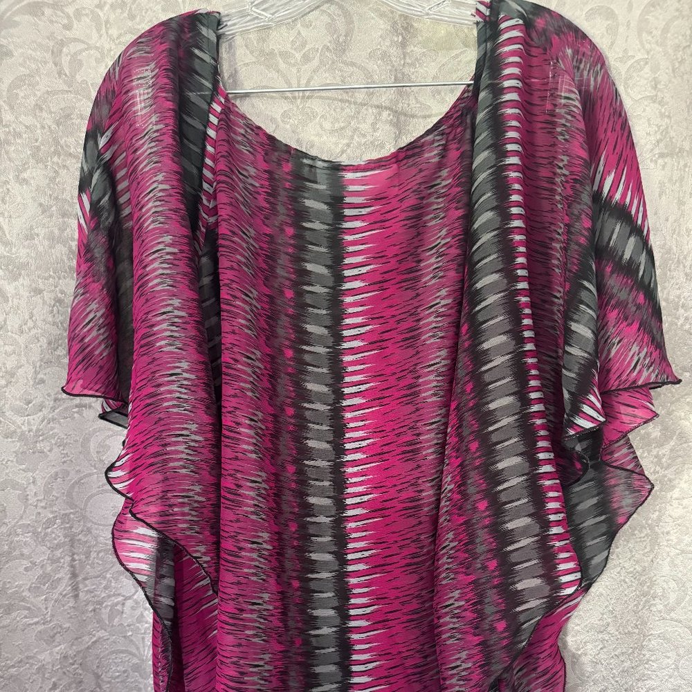 Avenue Studio Sheer Overlay Blouse